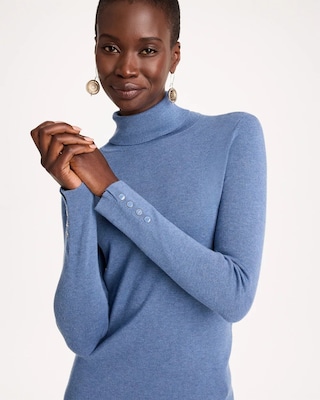 Ella Button Cuff Turtleneck Sweater click to view larger image.