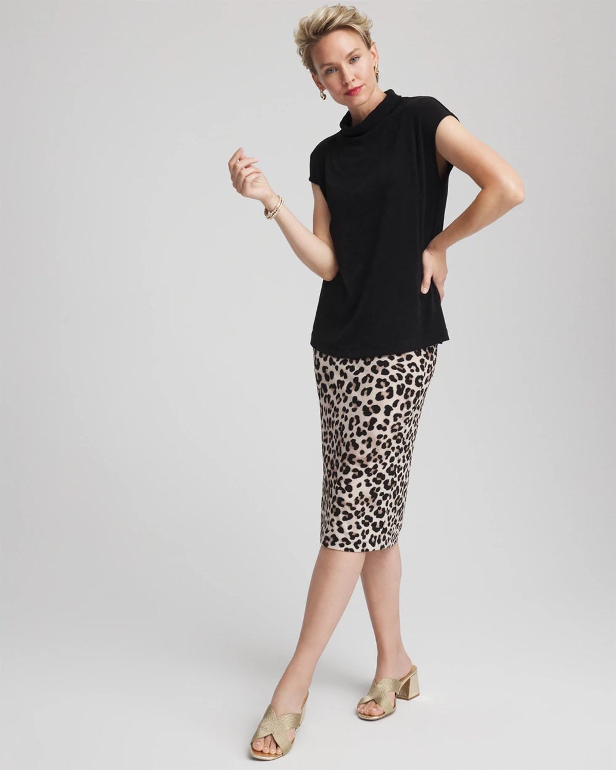Chico's Animal-print Pencil Skirt In Deep Taupe In Animal Print