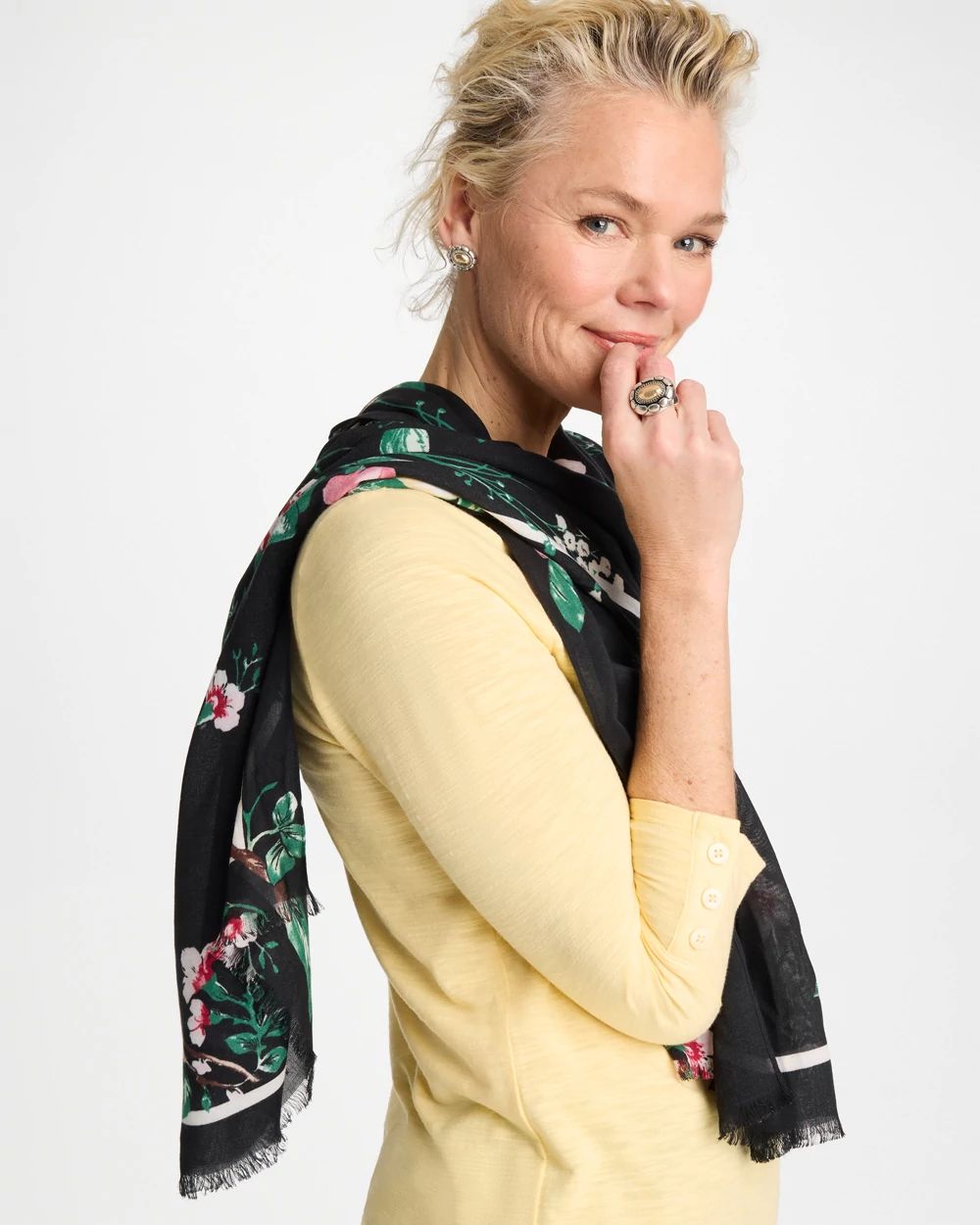 Kyoto Bloom Oblong Scarf