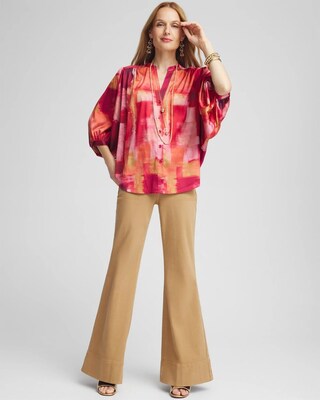 Satin Dolman Sleeve Shirt click to view larger image.