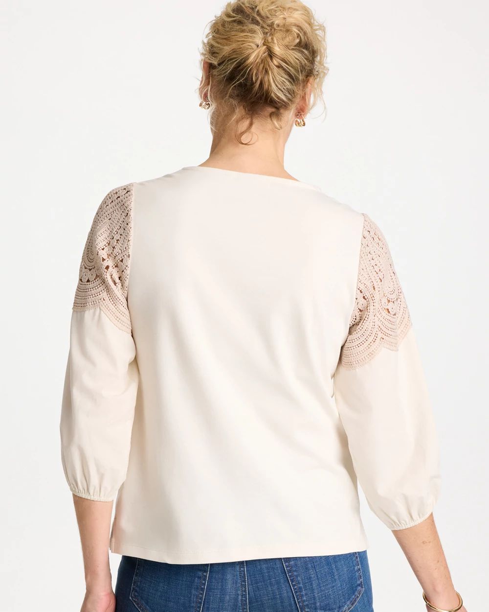 Lace Crochet Sleeve Tee