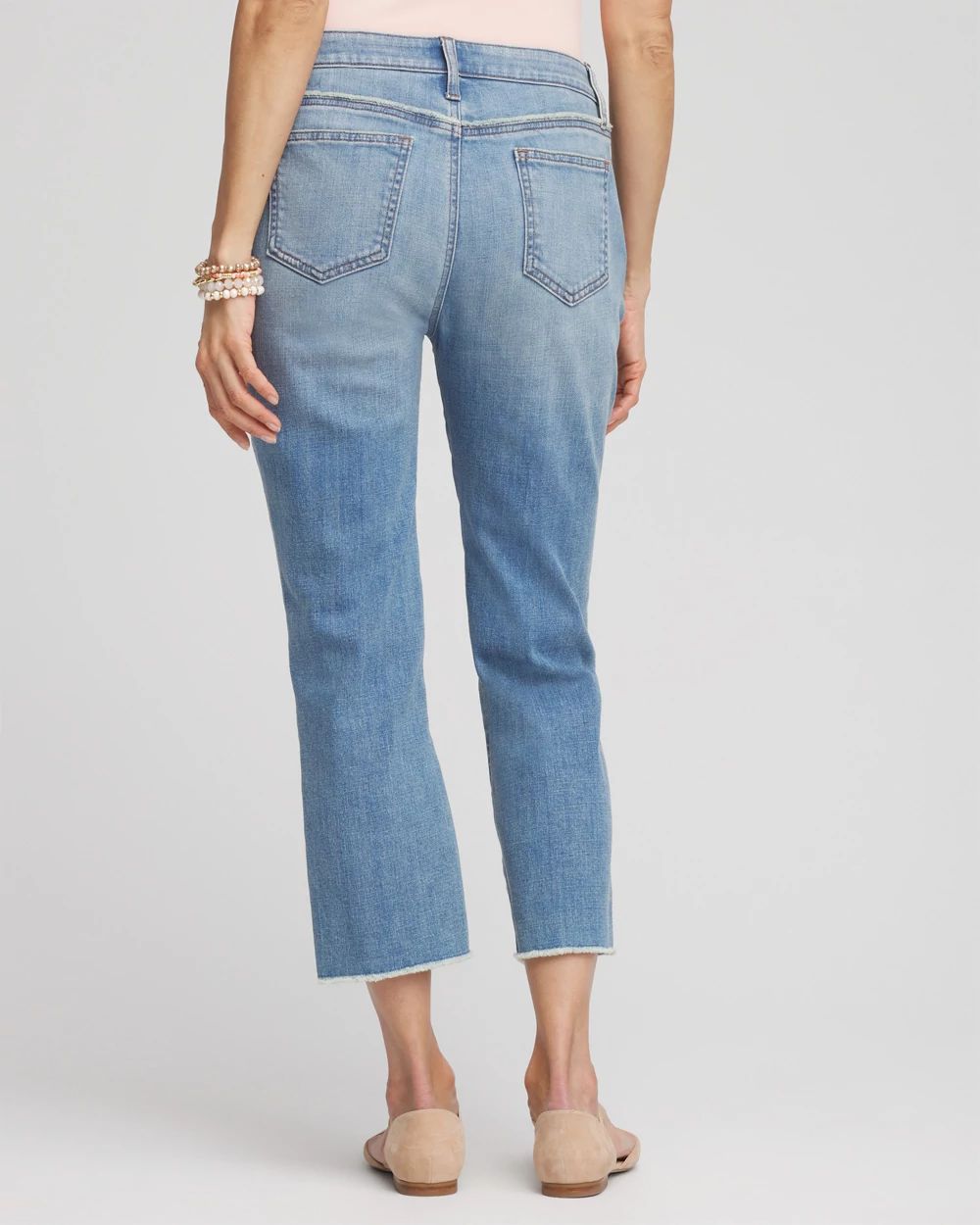 Girlfriend Frayed Cropped Jeans