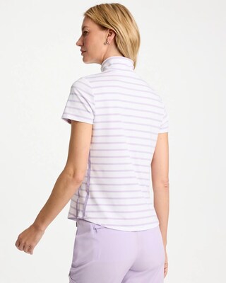 Zenergy® UPF Striped Half Zip Polo click to view larger image.