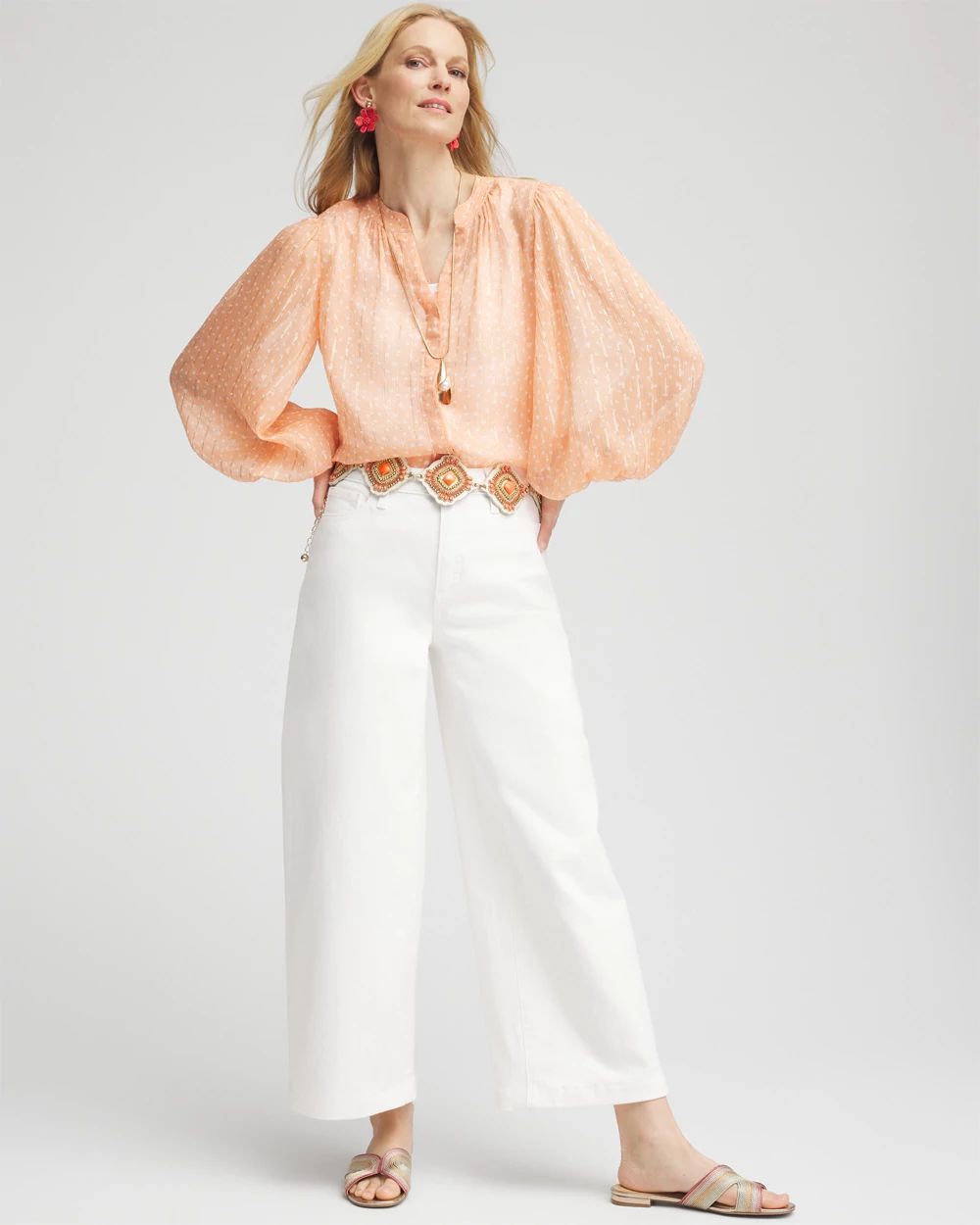 Metallic Jacquard Blouse click to view larger image.
