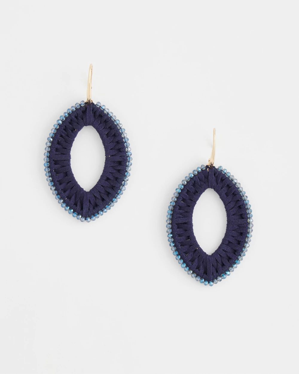 No Droop® Blue Faux Suede Earrings