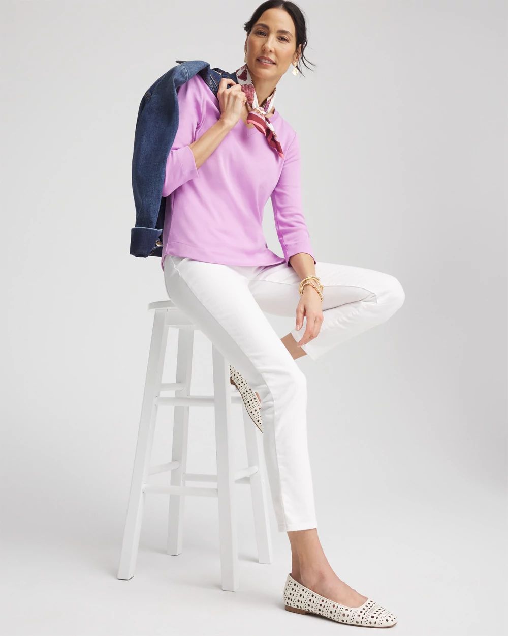 Everyday 3/4 Sleeve V-Neck Tee click to view larger image.