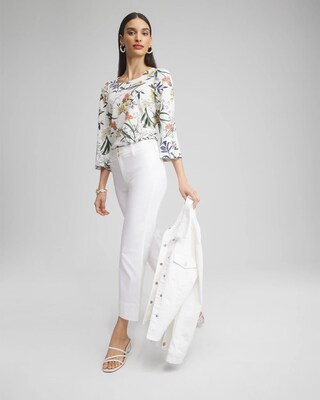 Floral Square Neck Bell Sleeve Top