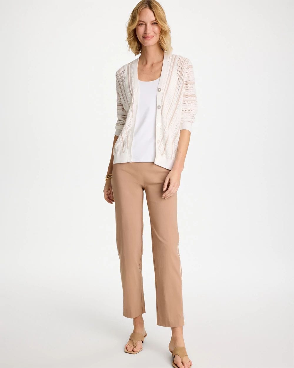 Striped Stitchy Cardigan click to view larger image.