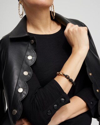 Black Two Tone Link Bracelet