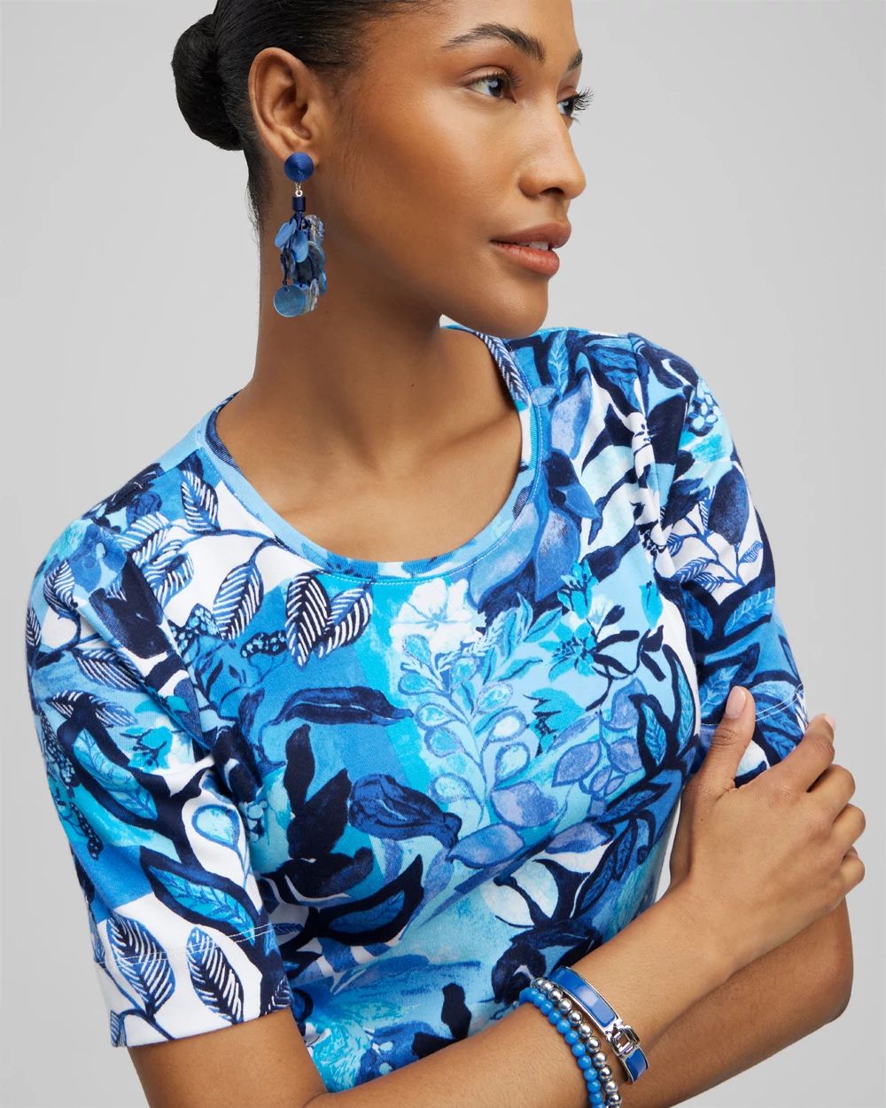 No Droop™ Navy Shell Earrings
