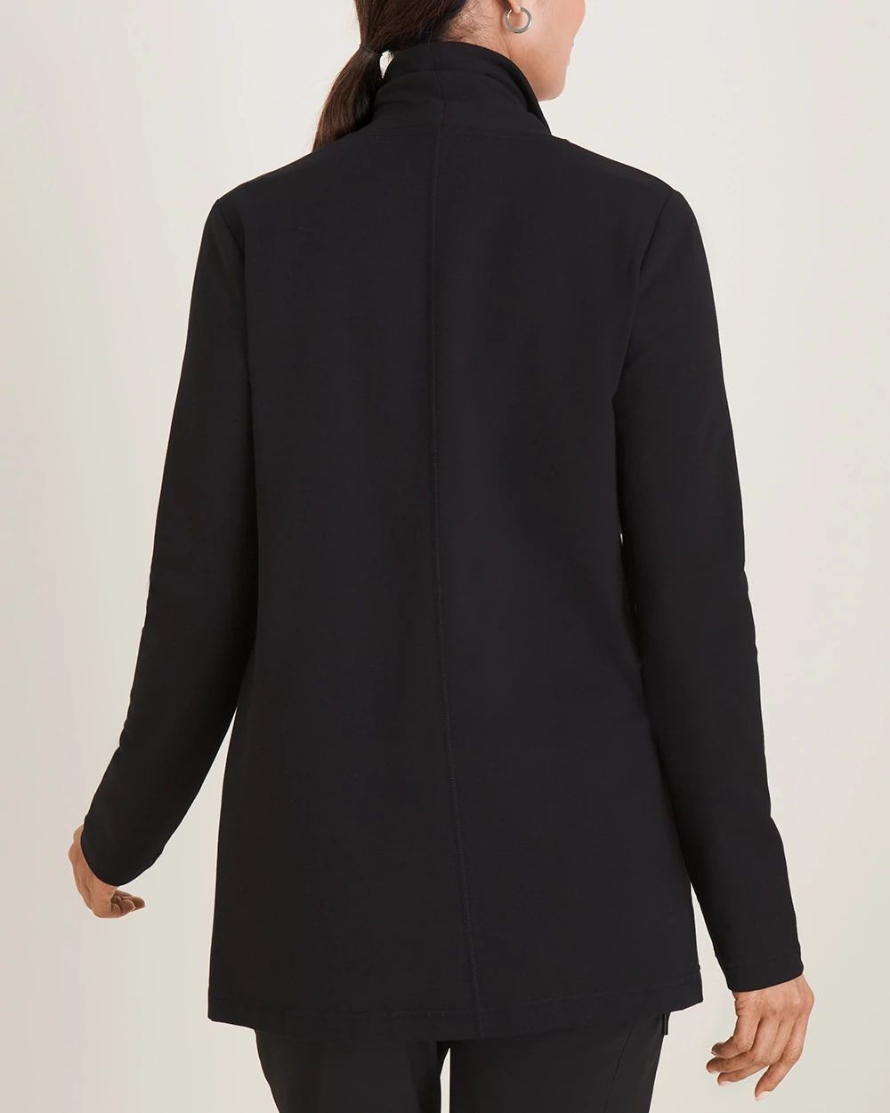 Zenergy French Terry Drape-Front Cardigan