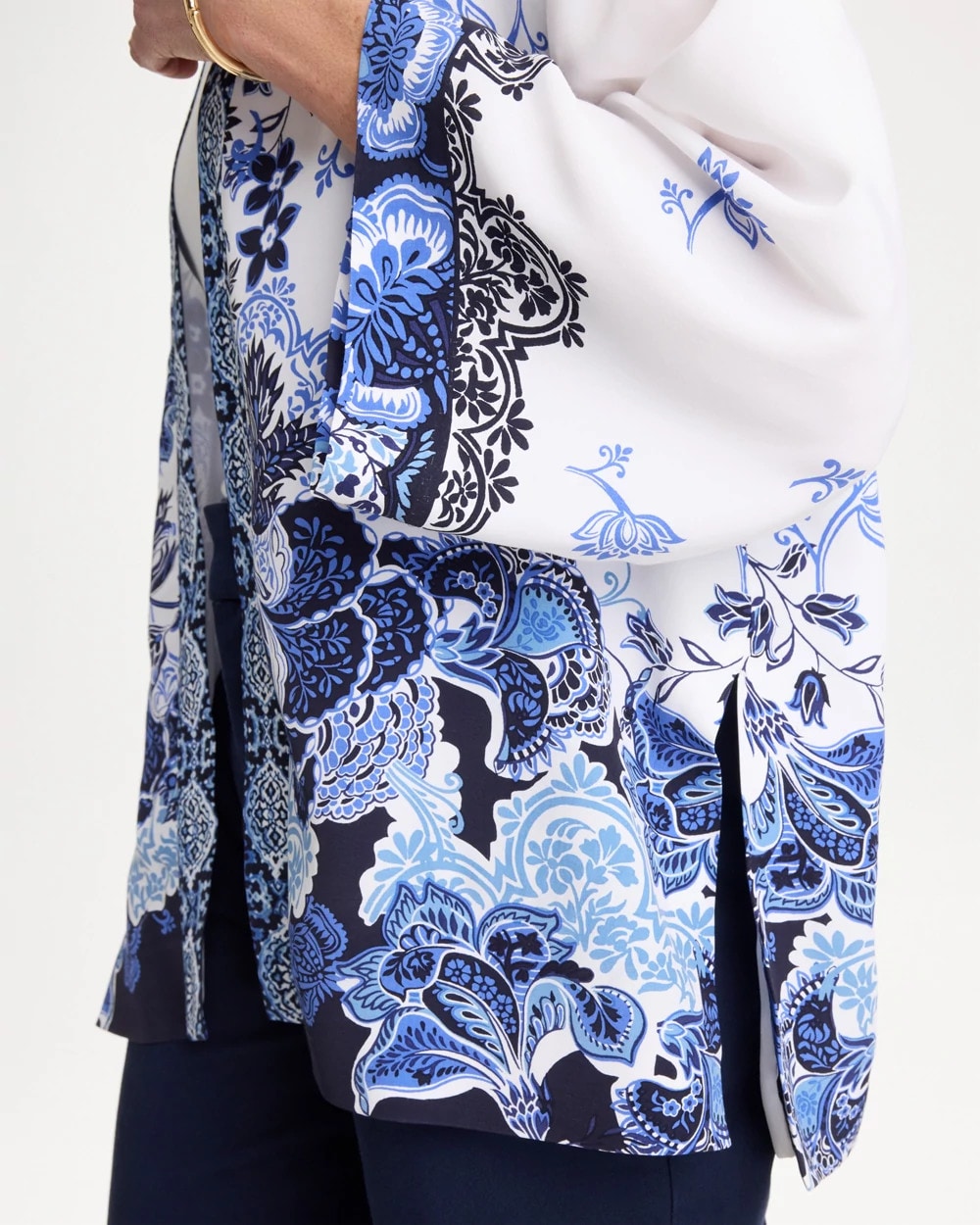 Woven Faux Silk Printed Kimono