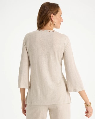 Embroidered Linen Tee click to view larger image.