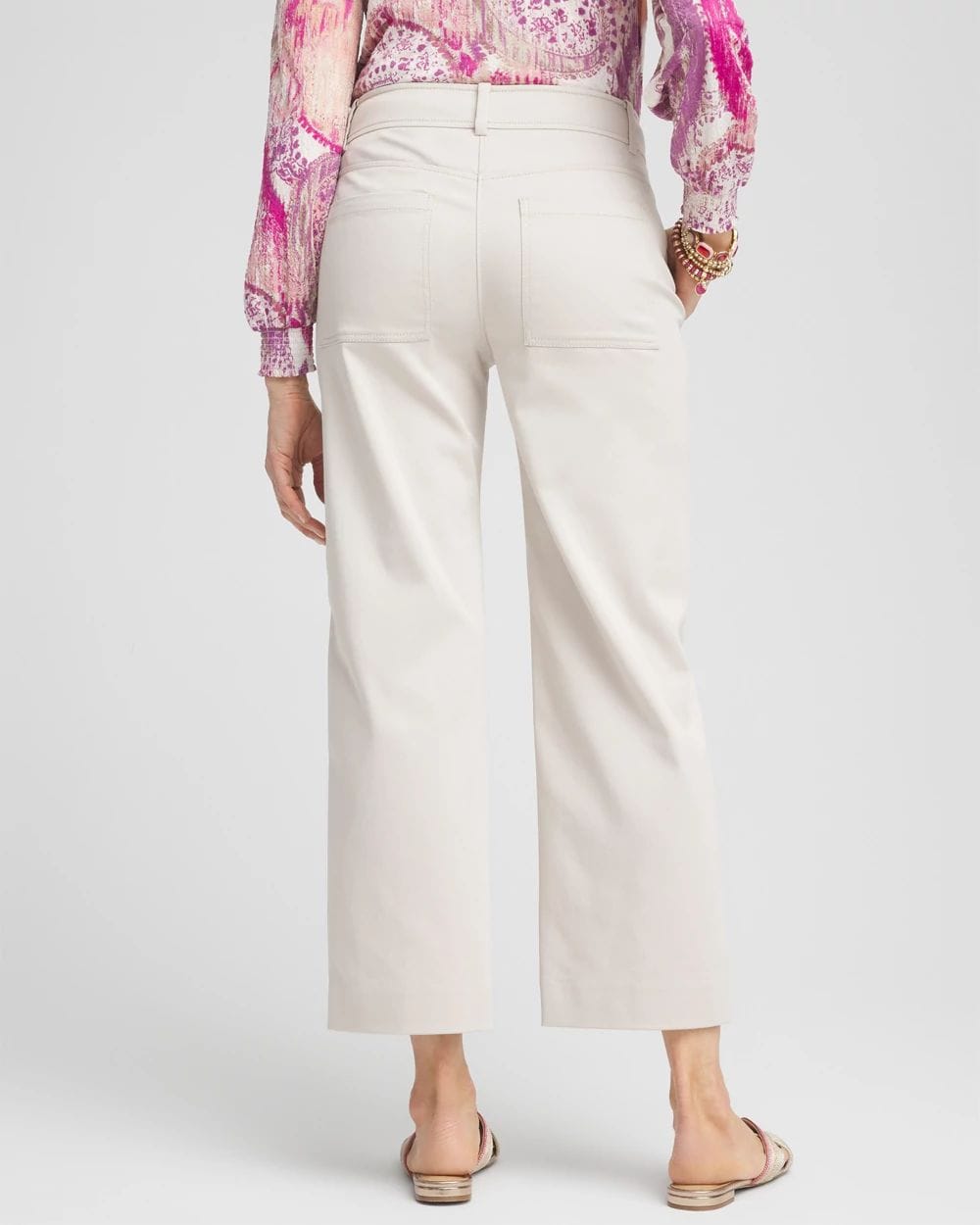 Stretch Sateen Straight Cropped Pants click to view larger image.
