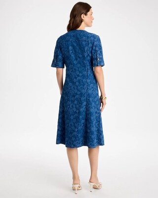 Cotton Jacquard Midi Dress click to view larger image.