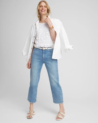 Crochet Trim Banded Hem Tee