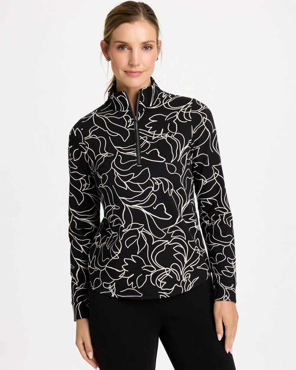 Zenergy® French Terry Printed Half-Zip Pullover