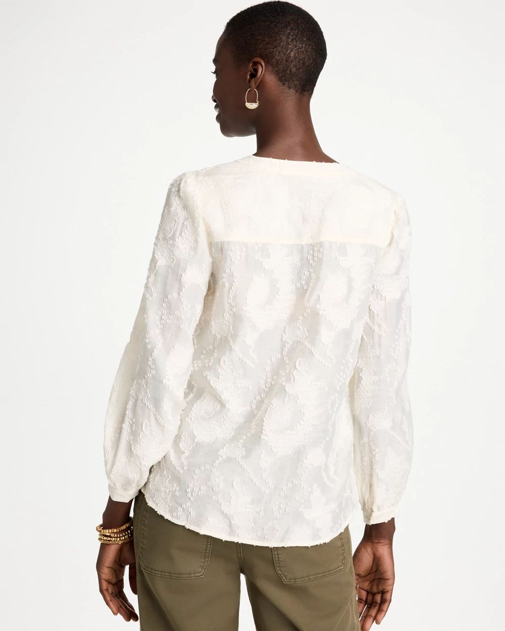 Clip Dot Jacquard Blouse click to view larger image.
