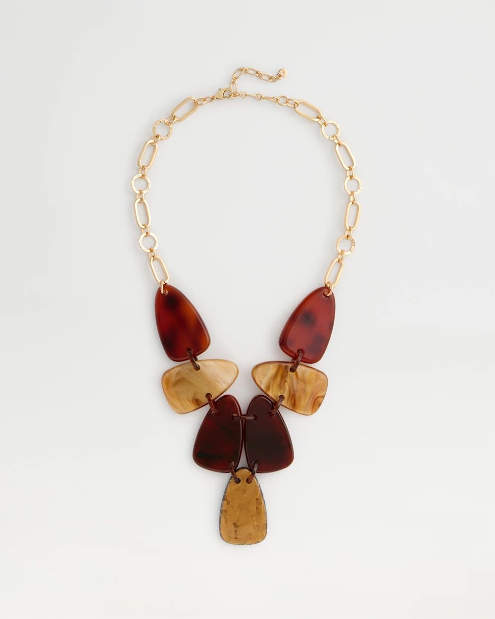 Orange Neutral Resin Bib Necklace