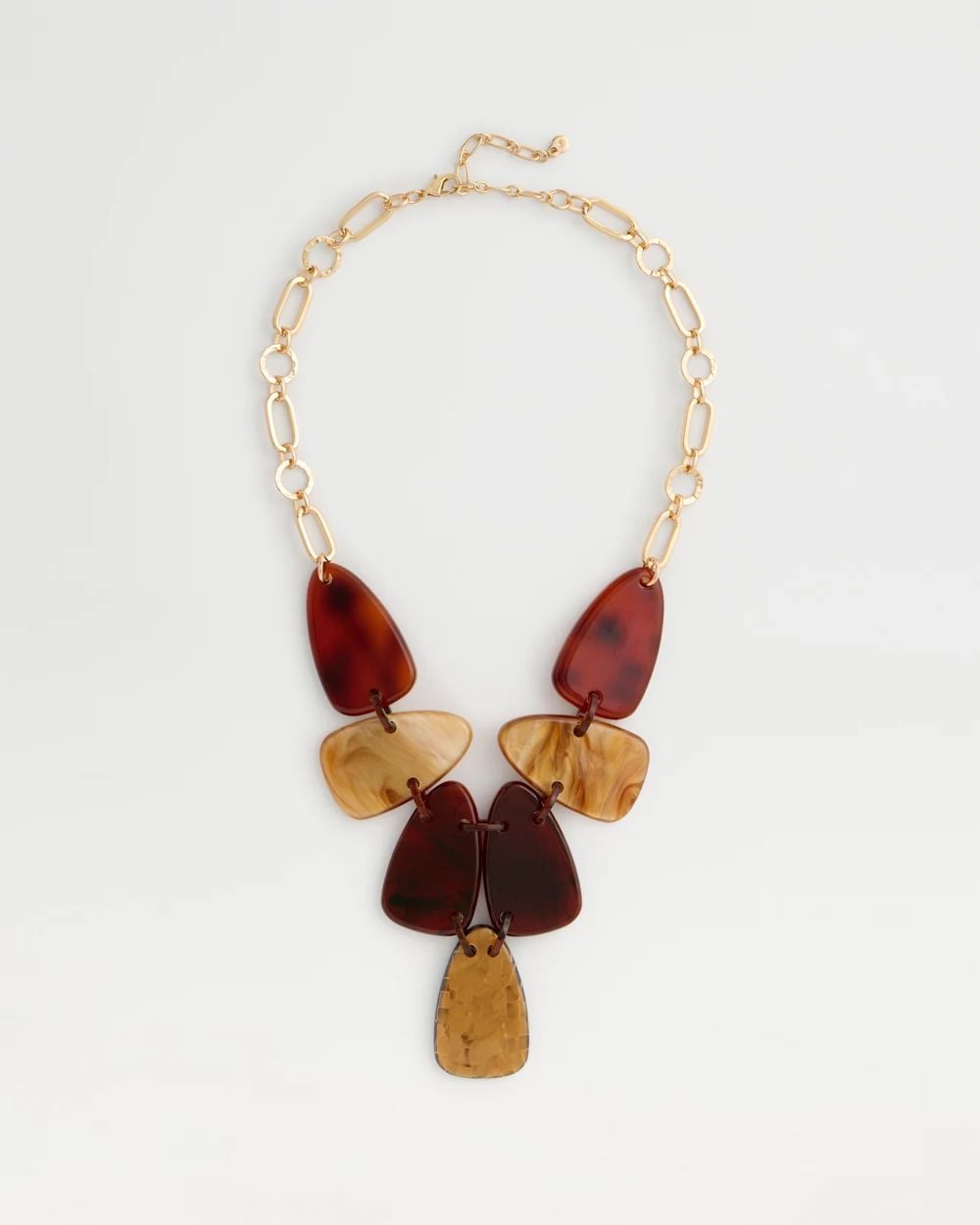 Orange Neutral Resin Bib Necklace