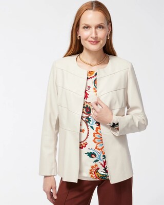 Faux Leather Peplum Jacket
