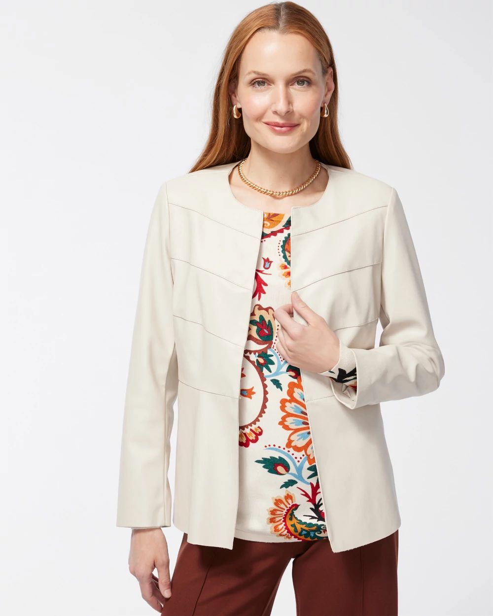 Faux Leather Peplum Jacket