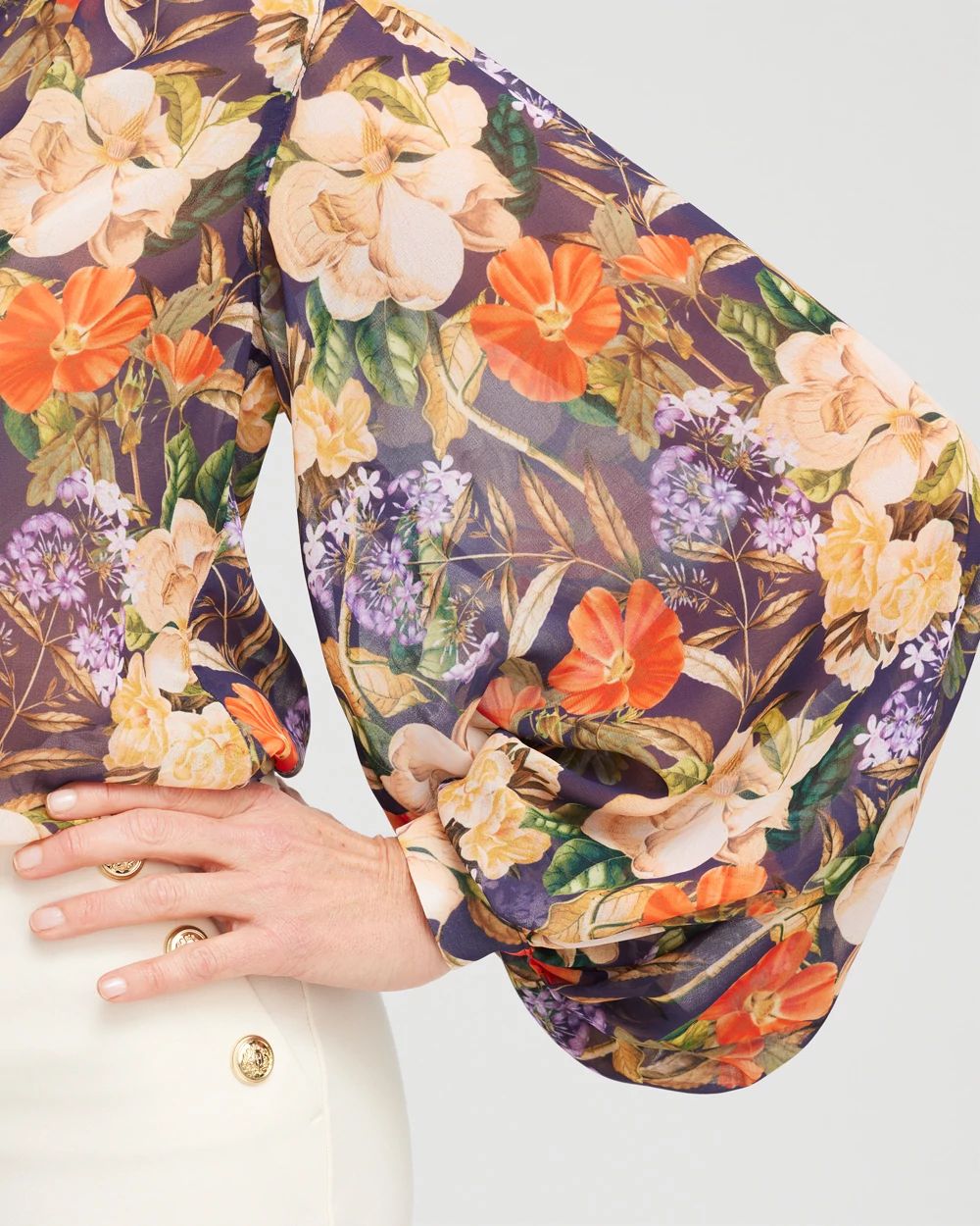Floral Trapunto Blouse
