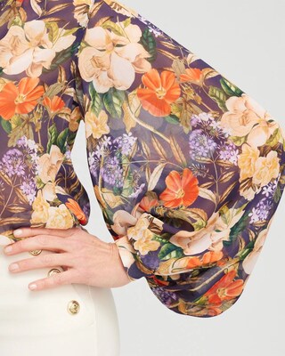 Floral Trapunto Blouse