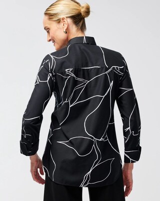 No Iron Stretch Line Print Shirt