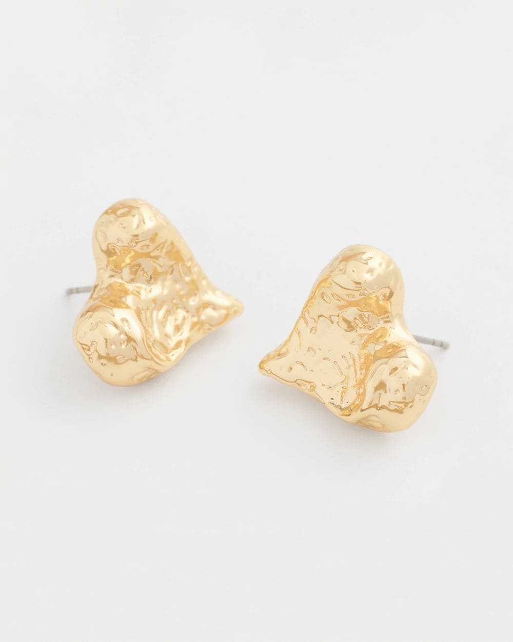 Golden Heart Stud Earrings
