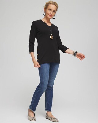 V-neck Button Detail Tunic click to view larger image.