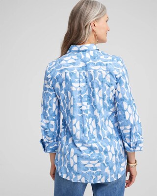 No Iron™ 3/4 Sleeve Half Moon Shirt