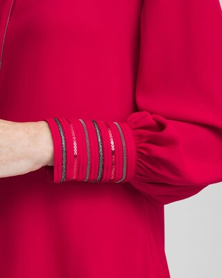 Embellished Cuffs Button Front Shirt click to view larger image.