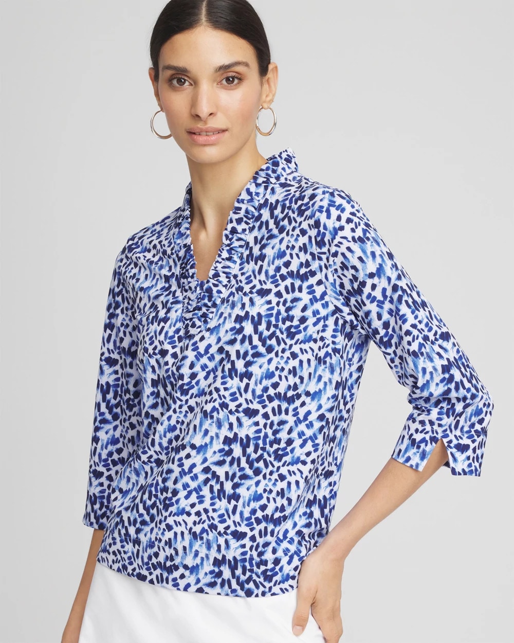 Zenergy® UPF V-Neck Ruffle Top