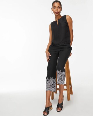 Linen Scallop Hem Tank