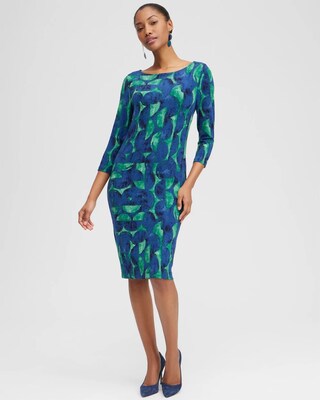 Travelers Half Moon Print Sheath Dress