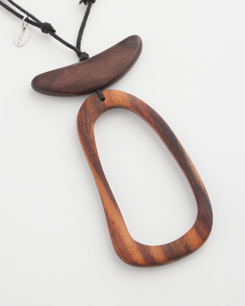 SYLCA® x Chico's Adli Wood Open-Design Pendant Necklace