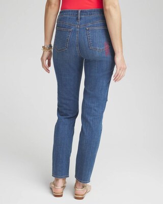 Girlfriend Patchwork Ankle Jeans click to view larger image.