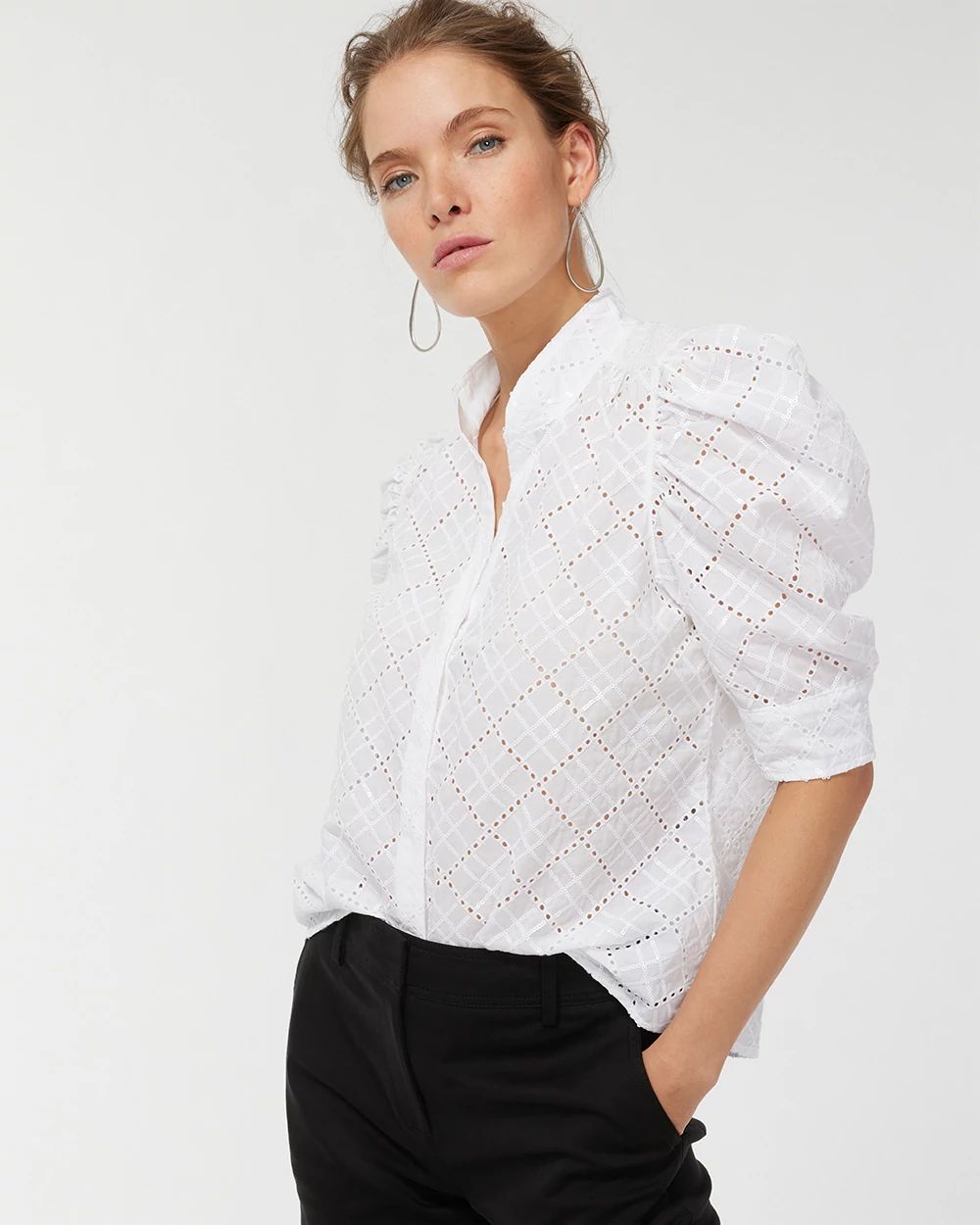 Mixed Eyelet Shirt