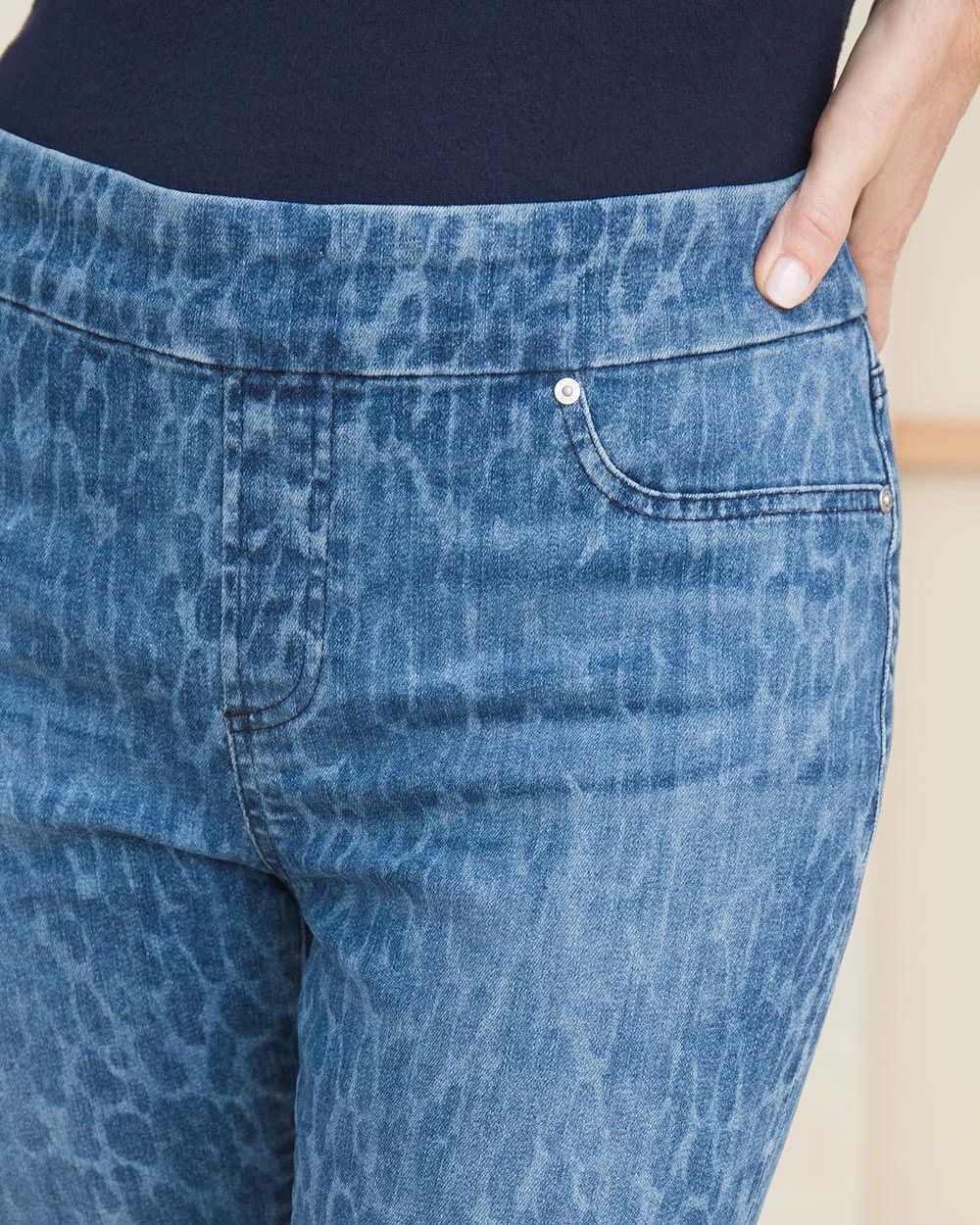 Leopard-Print Denim Ankle Jegging