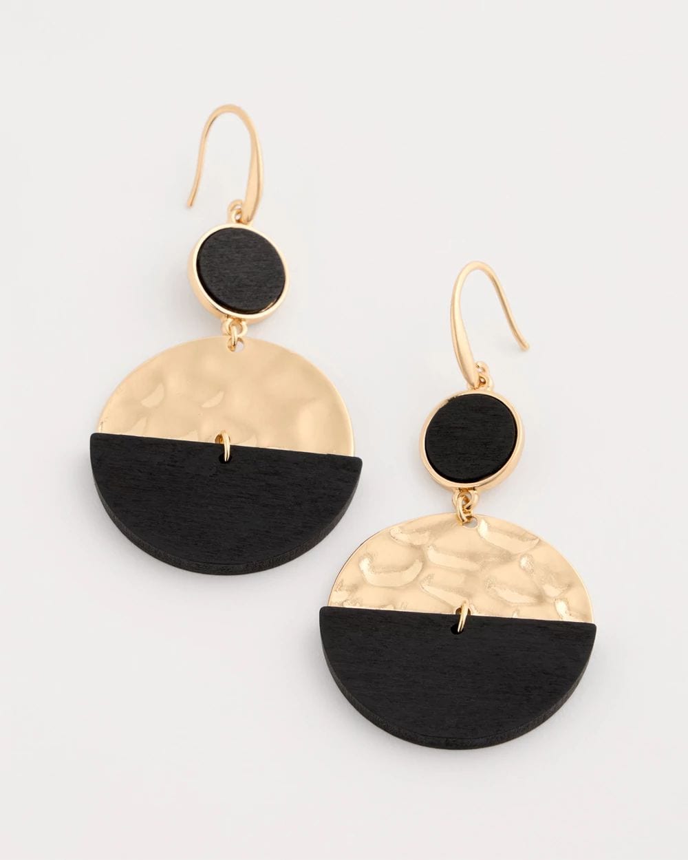 Wood Rounded Drop Earrings