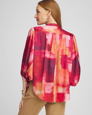Satin Dolman Sleeve Shirt click to view larger image.
