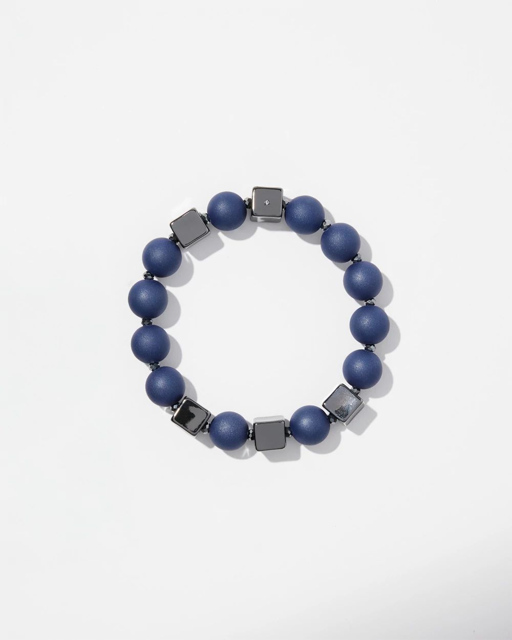 Matte Berry Square Stretch Bracelet