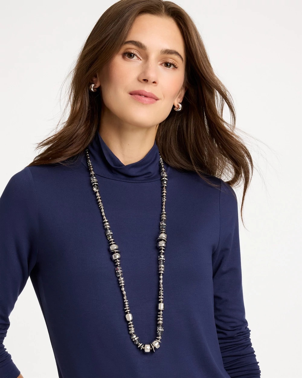 Cut Ice Collection Long Single-Strand Necklace
