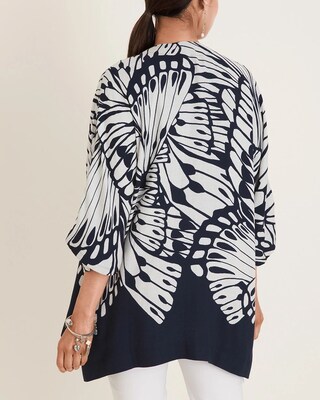Reversible Butterfly-Print-to-Solid Kimono