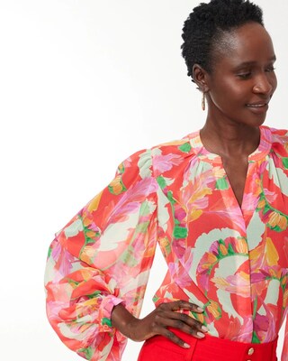Foliage Print Blouse