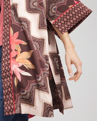 Long Mixed-Print Kimono click to view larger image.