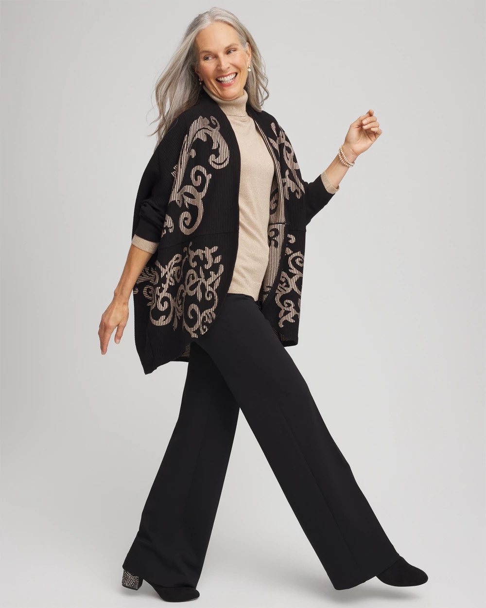 Ottoman Jacquard Cocoon Cardigan