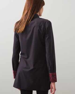 No-Iron Stretch Mixed Print Tunic
