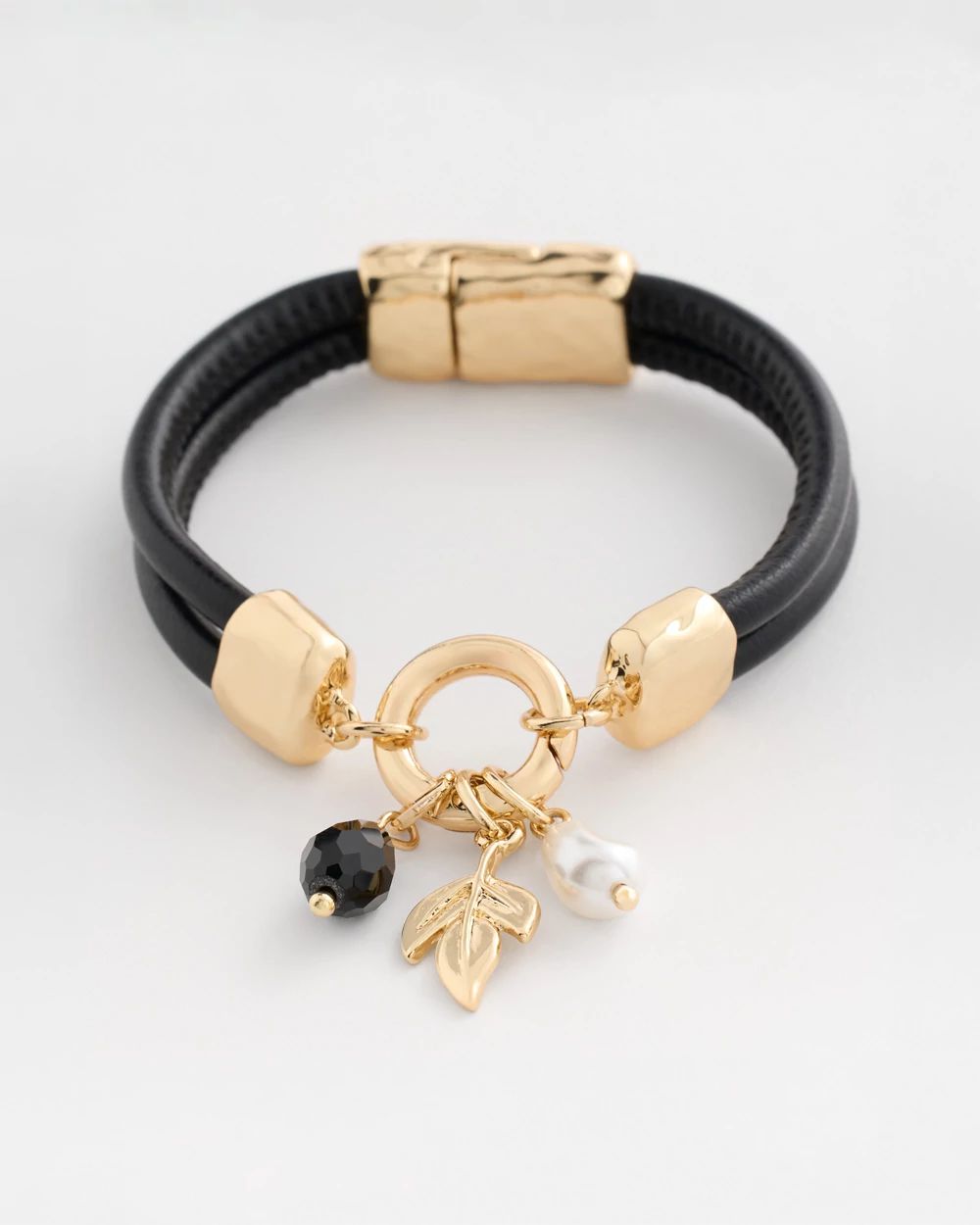 Faux Leather Charm Bracelet
